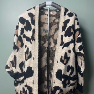 Altar'd State Black and Tan Patterned Cardigan